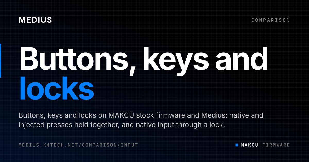 Buttons, keys and locks · Comparison · Medius